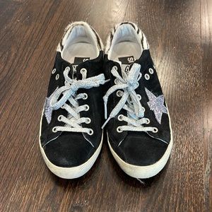 Golden Goose black suede superstar sneakers